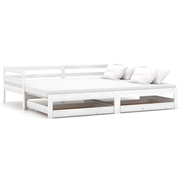 Estrutura sofá-cama de puxar 2x(90x200) cm pinho maciço branco M 3