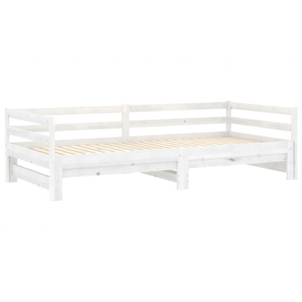 Estrutura sofá-cama de puxar 2x(90x200) cm pinho maciço branco M 4