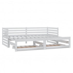 Estrutura sofá-cama de puxar 2x(90x200) cm pinho maciço branco H