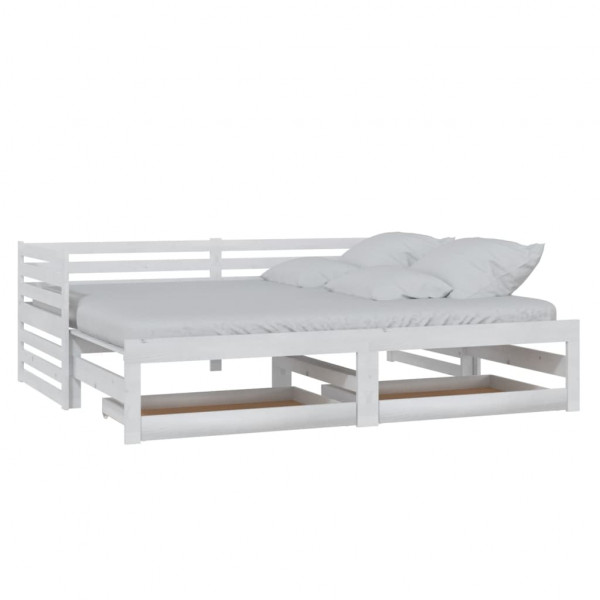 Sofá cama extraíble madera maciza de pino blanco 2x(90x200) cm M 3