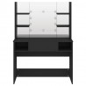 Tocador de maquillaje con luces LED MDF negro 100x40x135 cm 2