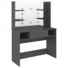 Mesa de maquilhagem c/ luzes LED 100x40x135 cm MDF cinzento 5