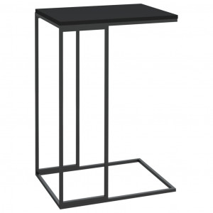 Mesa auxiliar de madera contrachapada negro 40x30x59 cm H