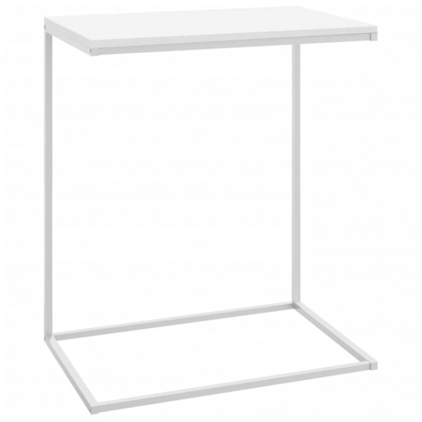 Mesa auxiliar de madera contrachapada blanco 55x35x66 cm M 2