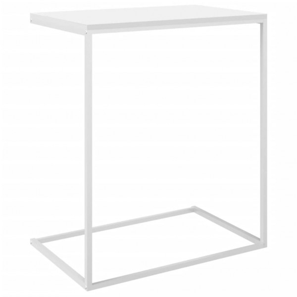 Mesa auxiliar de madera contrachapada blanco 55x35x66 cm M 5