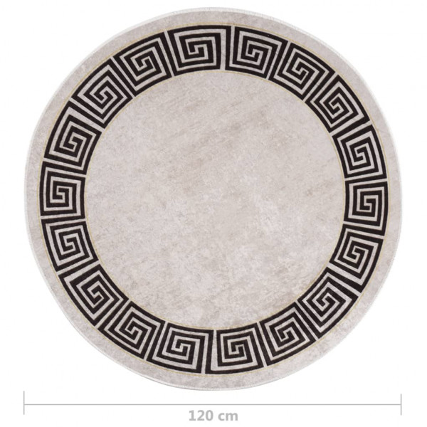 Tapete lavável antiderrapante φ120 cm bege-claro M 5