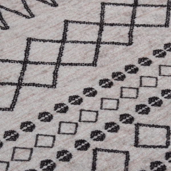 Tapete lavável antiderrapante φ120 cm preto e branco M 4