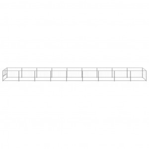 Canil para cães 9 m² aço prateado H