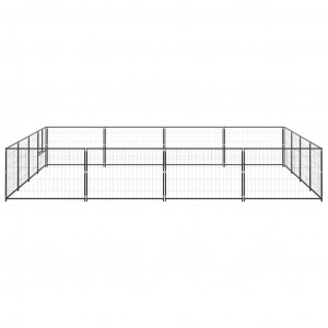Canil para cães 16 m² aço preto H