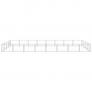 Canil para cães 32 m² aço prateado H