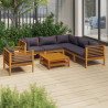 7 pcs conjunto lounge de jardim com almofadões acácia maciça 1