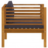 Silla de jardín con cojines gris oscuro madera maciza acacia 4