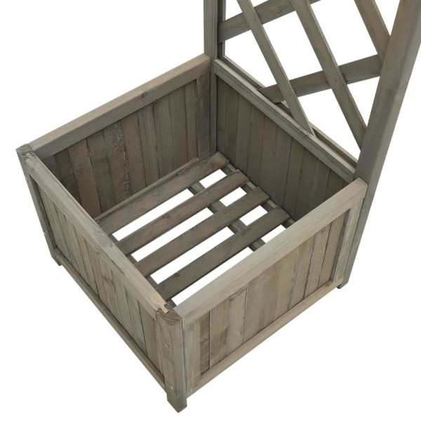 Pérgola de jardim com vasos madeira de abeto maciça cinzento M 4