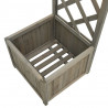 Pérgola de jardín con jardinera madera maciza de abeto gris 4