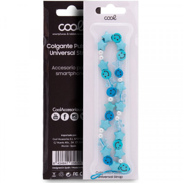 Pingente COOL Smartphone universal Pulseira Azul Estrelas Pulseira M 3