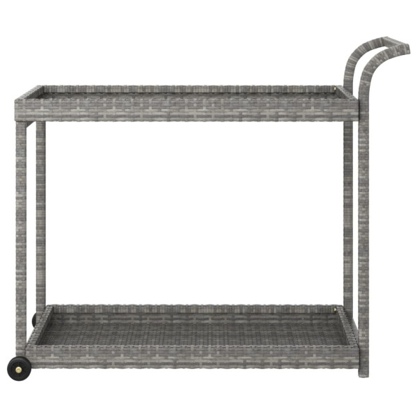 Carrito de bar ratán sintético gris 100x45x83 cm M 3