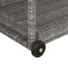 Carrinho de bar 100x45x83 cm vime PE cinzento 5