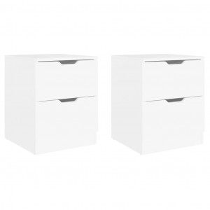 Mesas de cabeceira 2 pcs 40x40x50 cm contraplacado branco H