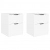 Mesas de cabeceira 2 pcs 40x40x50 cm contraplacado branco 2
