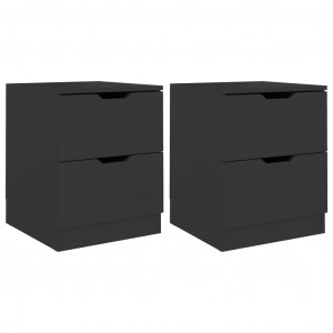Mesas de cabeceira 2 pcs 40x40x50 cm contraplacado preto H