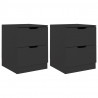 Mesas de cabeceira 2 pcs 40x40x50 cm contraplacado preto 2