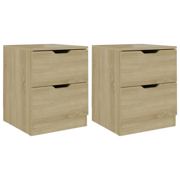 Mesas cabeceira 2pcs 40x40x50cm contraplacado carvalho sonoma M 2