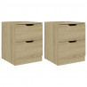 Mesas cabeceira 2pcs 40x40x50cm contraplacado carvalho sonoma 2