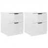 Mesas cabeceira 2 pcs 40x40x50 cm contraplacado branco brilhante 1