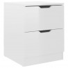 Mesas cabeceira 2 pcs 40x40x50 cm contraplacado branco brilhante 3