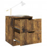 Mesita de noche 2 uds aglomerado color roble ahumado 40x40x50cm 3