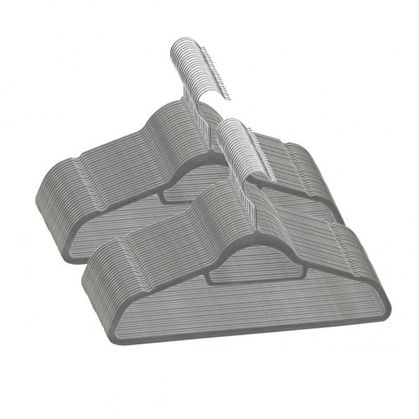 50 pcs conjunto de cabides antiderrapantes veludo cinzento D