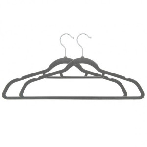 50 pcs conjunto de cabides antiderrapantes veludo cinzento H