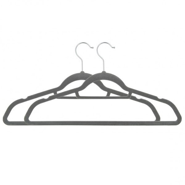 Juego de perchas de ropa 50 uds antideslizantes terciopelo gris M 2