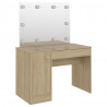 Mesa de maquilhagem c/ luzes LED 110x55x145 cm MDF cor carvalho 5