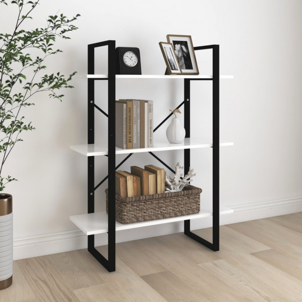 Estantería de madera contrachapada blanco 80x30x105 cm D