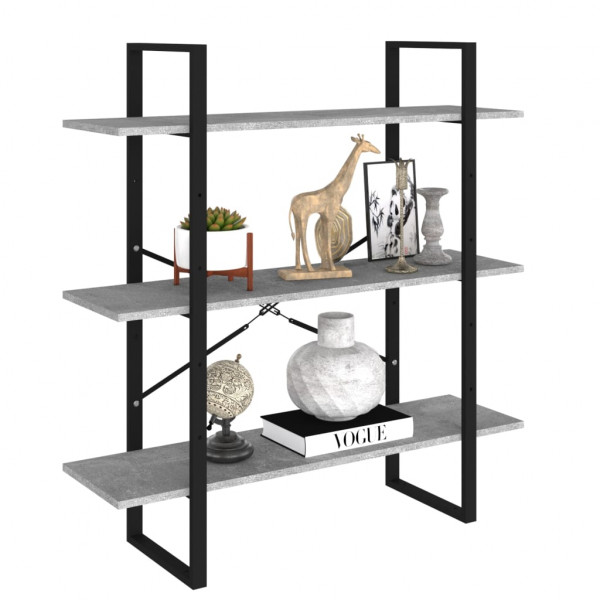 Estantería de madera contrachapada gris hormigón 100x30x105 cm M 3