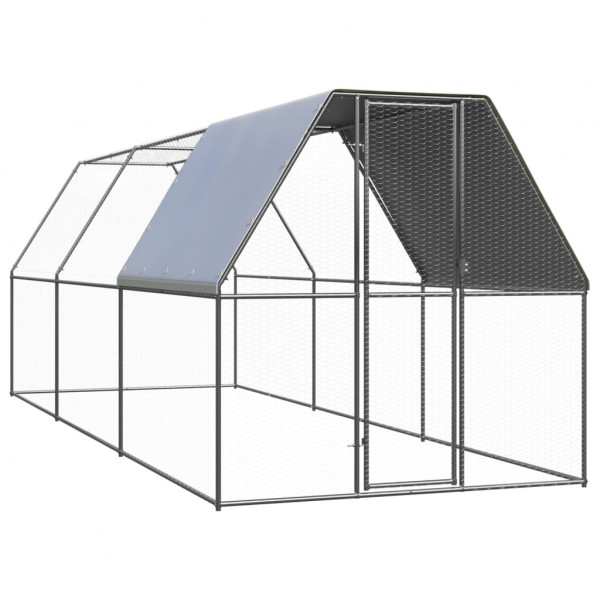 Jaula gallinero de exterior de acero galvanizado 2x6x2 m D