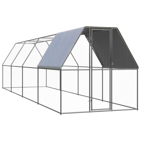 Jaula gallinero de exterior de acero galvanizado 2x8x2 m D