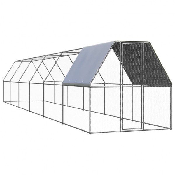 Jaula gallinero de exterior de acero galvanizado 2x12x2 m D