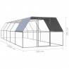 Jaula gallinero de exterior de acero galvanizado 3x10x2 m 5