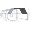 Jaula gallinero de exterior de acero galvanizado 3x12x2 m 5