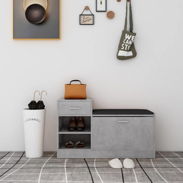 Banco zapatero aglomerado gris 94.5x31x57 cm M 3