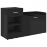 Banco zapatero aglomerado negro con brillo 94.5x31x57 cm 2