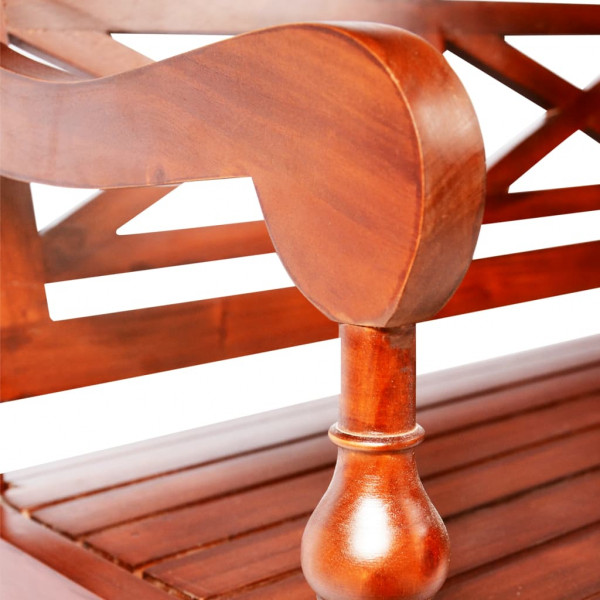 Banco Batavia madera maciza de caoba marrón oscuro 123 cm M 5
