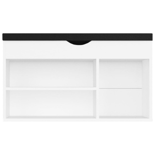 Banco sapateira + almofadão 80x30x47 cm contraplacado branco M 5