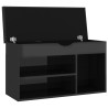 Banco sapateira + almofadão contr. 80x30x47 cm preto brilhante 4