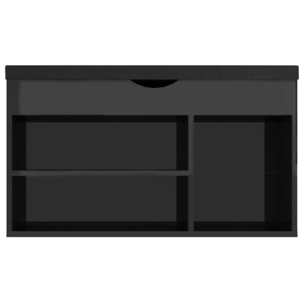 Banco sapateira + almofadão contr. 80x30x47 cm preto brilhante M 5