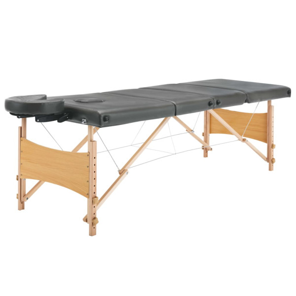 Mesa massagens c/ 4 zonas estrutura madeira 186x68cm antracite M 4