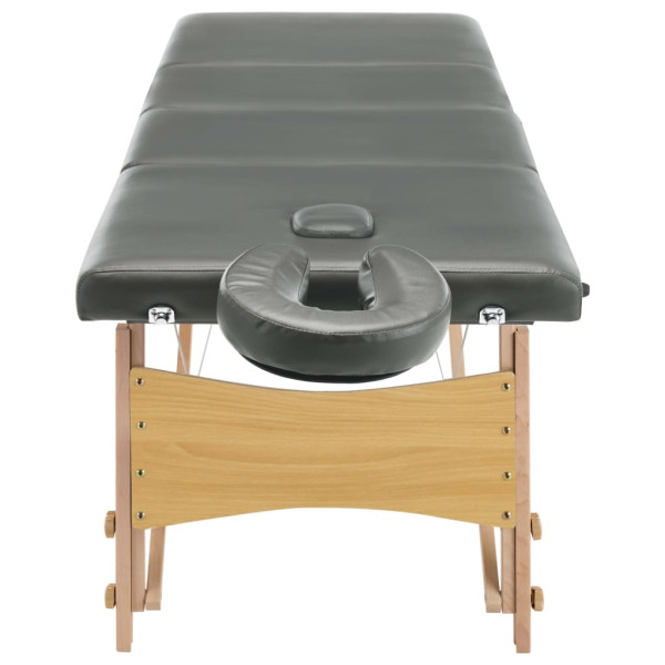 Mesa massagens c/ 4 zonas estrutura madeira 186x68cm antracite M 5