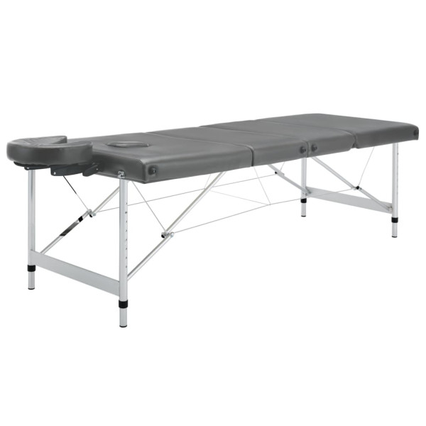 Mesa massagens c/ 4 zonas estrutura alumínio 186x68cm antracite M 2